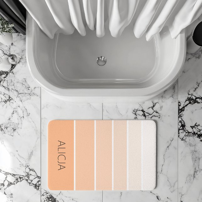 Colour Blocks Peach Fuzz | Elegant Name Bath Mat (Creator Uploaded)