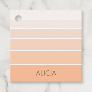Colour Blocks Peach Fuzz   Elegant Name Favour Tags