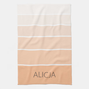Colour Blocks Peach Fuzz   Elegant Name Kitchen Towel