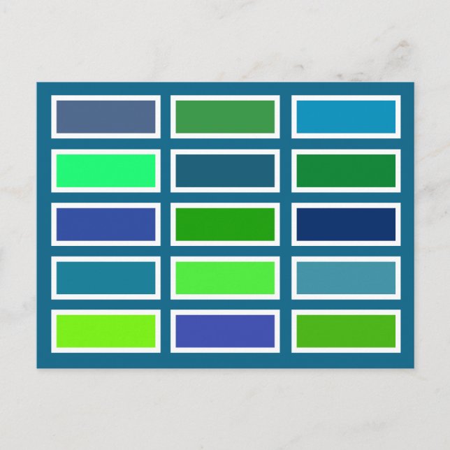 Colour Bricks (blue/green) Postcard (Front)