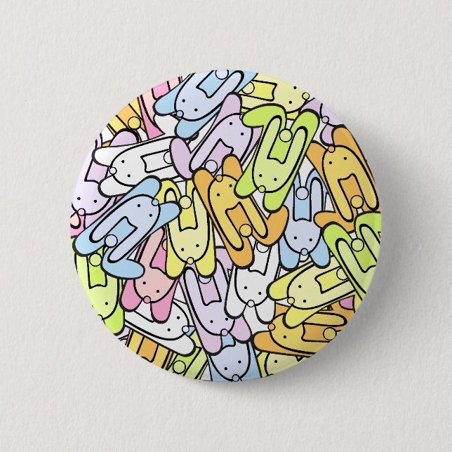 colour bunnies 2 inch round button (Front)