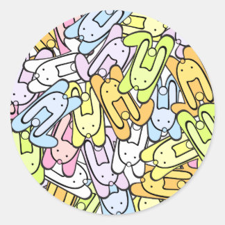 colour bunnies classic round sticker