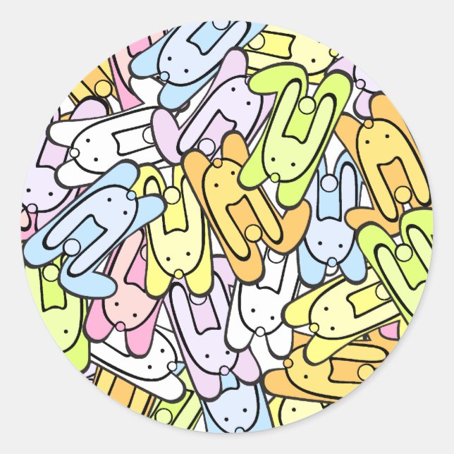 colour bunnies classic round sticker (Front)