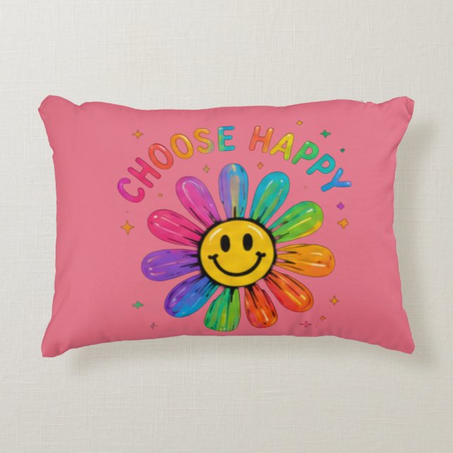  Colour Burst Abstract Art Accent Pillow (Front)