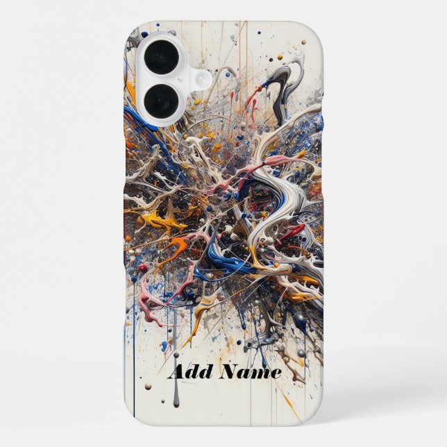 Colour Burst Abstract Art – Energetic Paint Splash iPhone Case (Back)