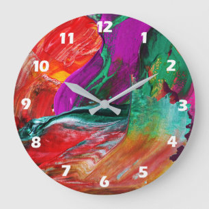 Colour Burst Abstract Art Wall Clock