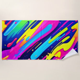 Colour Burst: Abstract Flow Beach Towel