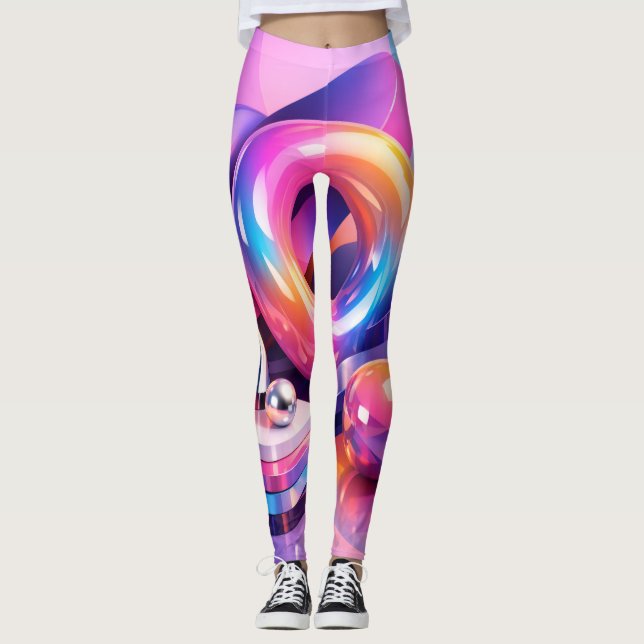 Colour Burst Abstract Leggings (Front)