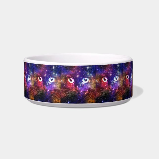 Colour Burst Galaxy Cat  Bowl (Front)