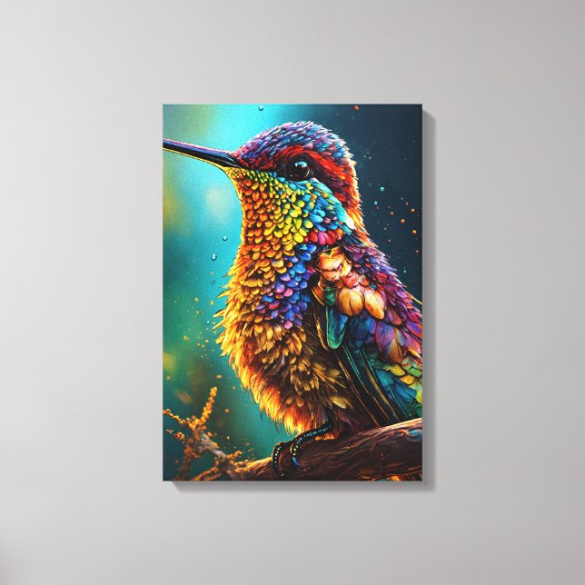 "Colour Burst Parrot" Canvas Print (Front)