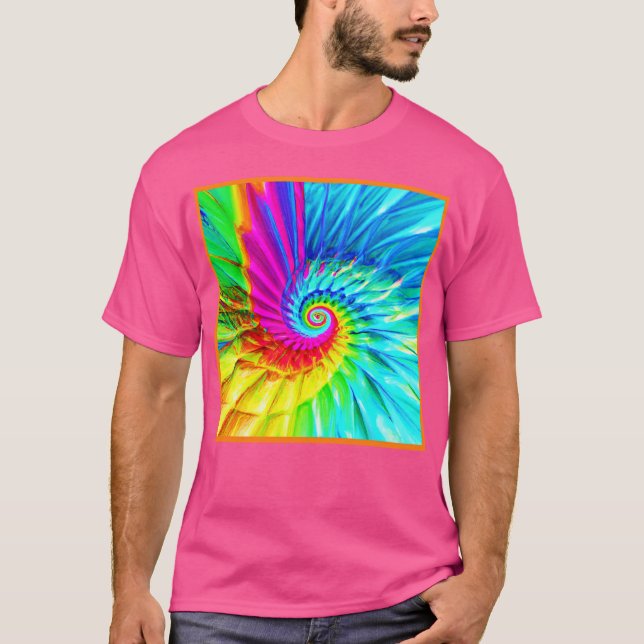Colour Burst Spiral Pattern Art T-Shirt (Front)