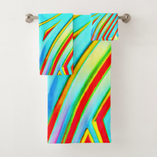 Colour Bursting Pattern Bath Towel Set