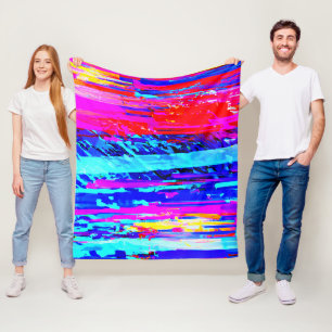 Colour Bursting Pattern Fleece Blanket