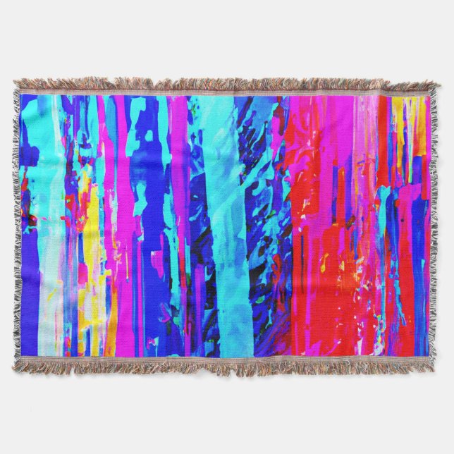 Colour Bursting Pattern Throw Blanket (Front)