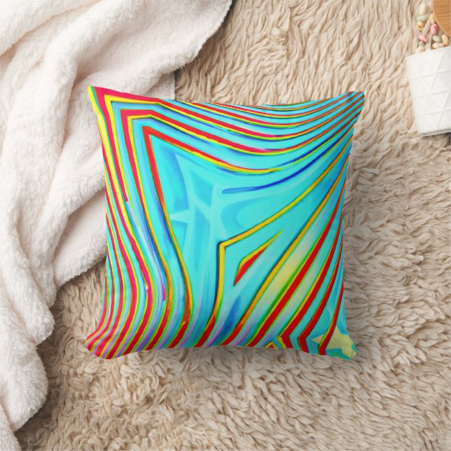 Colour Bursting Pattern Throw Pillow (Blanket)