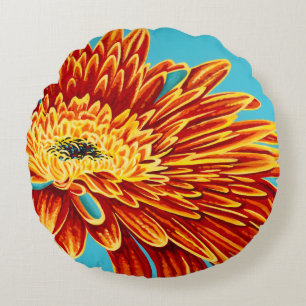 Colour Bursts I Round Pillow