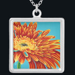 Colour Bursts I Silver Plated Necklace<br><div class="desc">Floral</div>