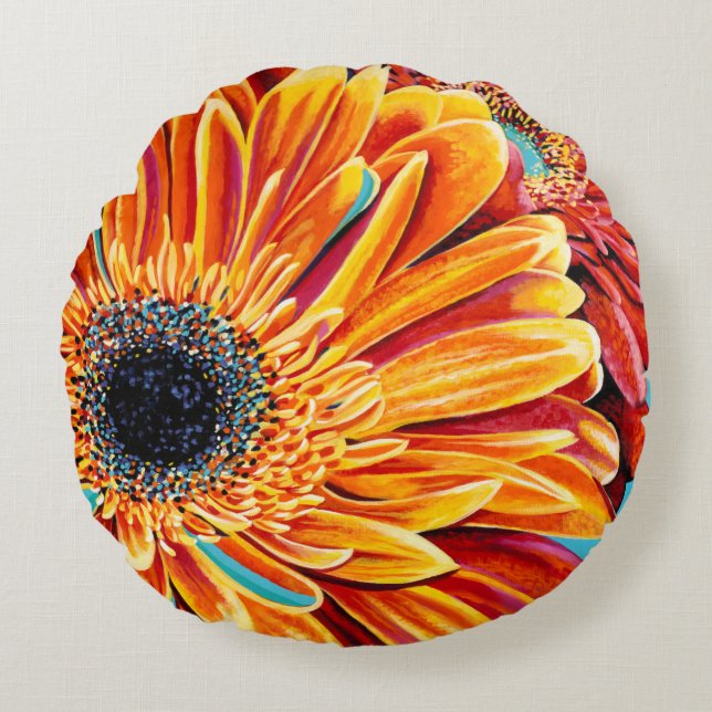 Colour Bursts II Round Pillow (Front)