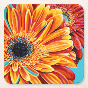 Colour Bursts II Square Paper Coaster