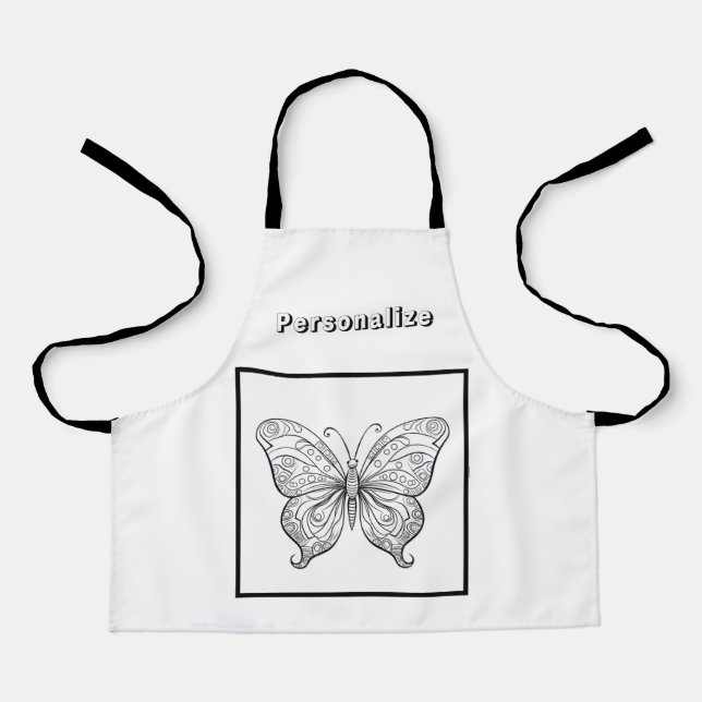 Colour Butterfly Personalized  Apron (Front)