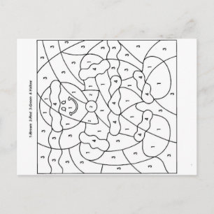 Colour by number holiday postcard