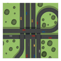Colour Cartoon Highway & Cars Cool Background Grap