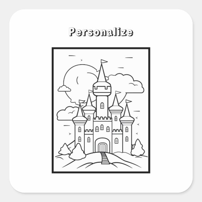 Colour Castle Personalize   Square Sticker (Front)