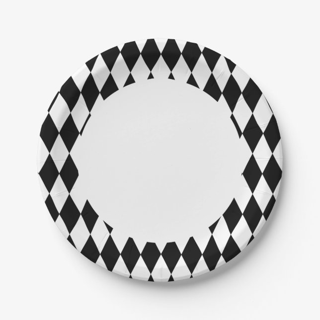 Colour Changeable Harlequin Paper Plates (Front)