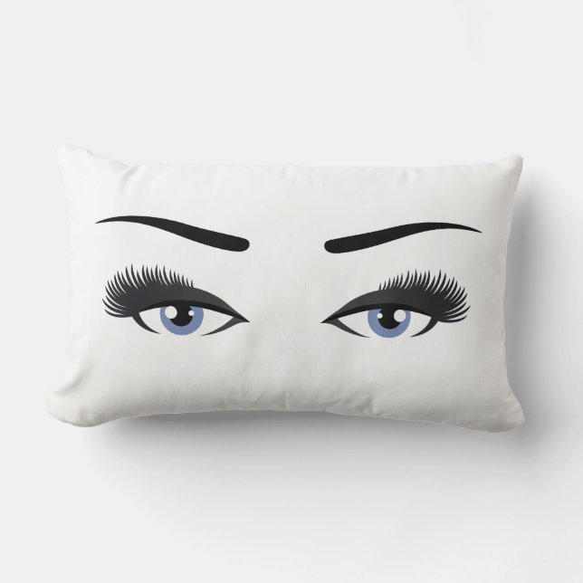 Colour Changing Eye Eyelashes Face Fashion Make Up Lumbar Pillow (Front)
