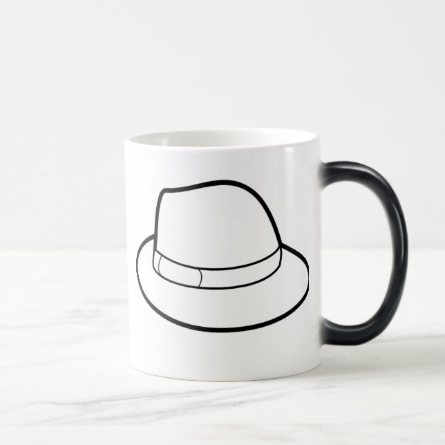 Colour Changing Heat Sensitive Fedora Hat Mug (Right)