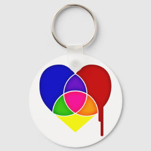 colour chart heart keychain