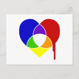 colour chart heart postcard