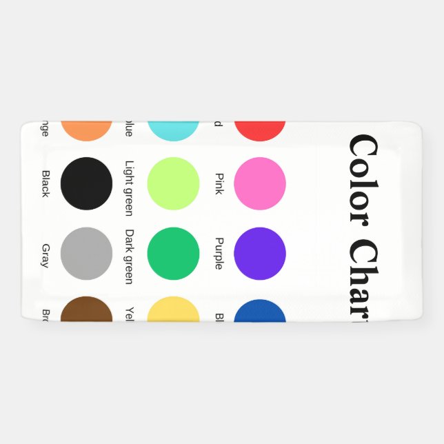 Colour chart school teacher kids chart editable  banner (Horizontal)