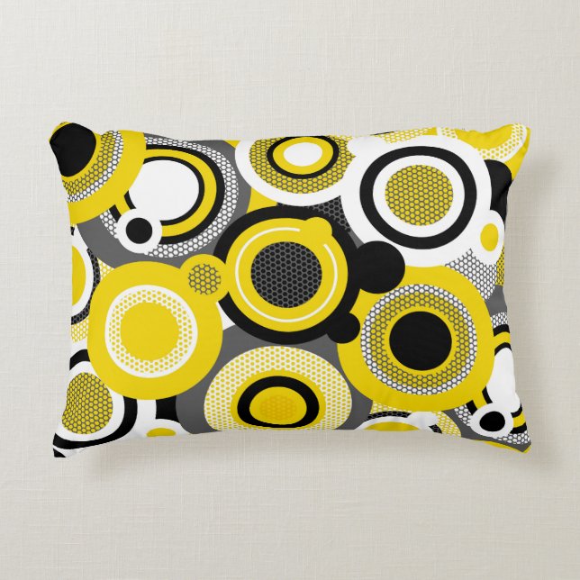 Colour circles, abstract geometric seamless textur accent pillow (Front)