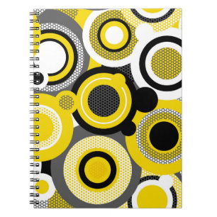 Colour circles, abstract geometric seamless textur notebook