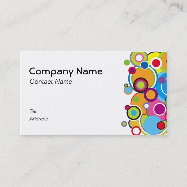 Colour Circles Business Card white (Front)