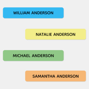 Colour Coded Kids Waterproof Name