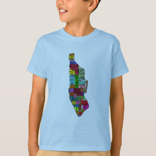 Colour Coded Manhattan NYC Tshirts, Hoodies