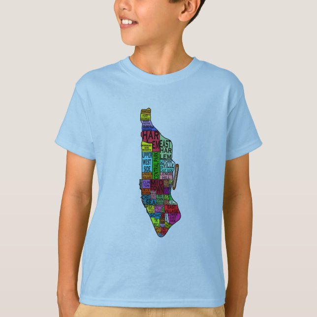 Colour Coded Manhattan NYC Tshirts, Hoodies (Front)