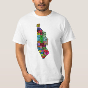 Colour Coded Manhattan NYC Tshirts, Hoodies