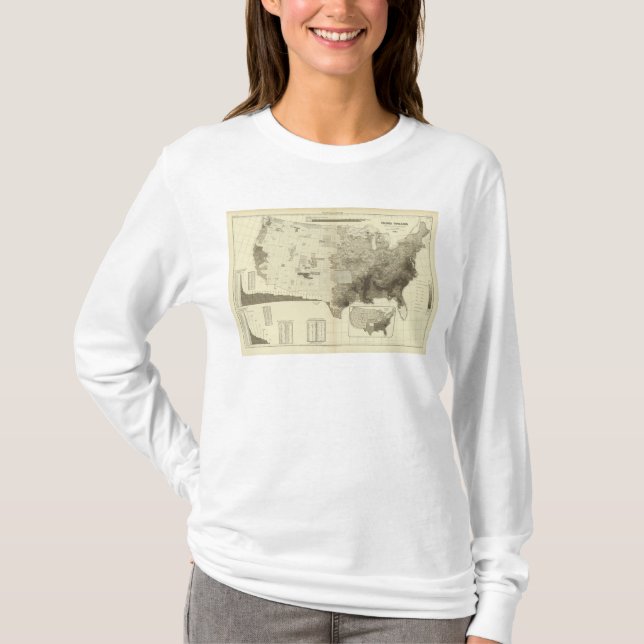 colour coded population by counties T-Shirt (Front)