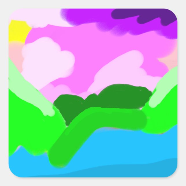 Colour Coded Scenery Square Sticker (Front)