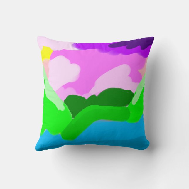Colour Coded Scenery Throw Pillow (Back)