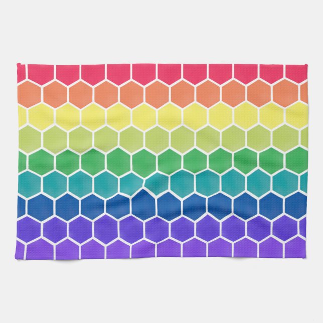 colour collector hexagons kitchen towel (Horizontal)