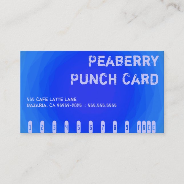 Colour Contrast Crazy Coffee Vortex Punchcard Loyalty Card (Front)