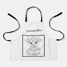 Colour Cow Reading a Book Personalized 