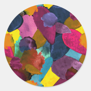 Colour crash 3 classic round sticker
