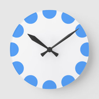 Colour Crescent - Baby Blue with White Round Clock