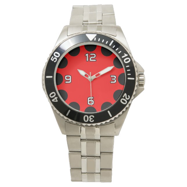 Colour Crescent - Black and Red v2 Watch (Front)