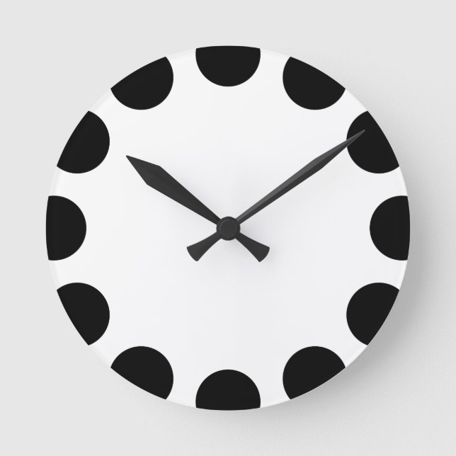 Colour Crescent - Black and White Round Clock (Front)